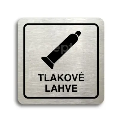 Piktogram "tlakové lahve" - stříbrná tabulka - černý tisk