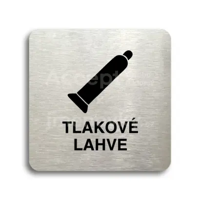 Piktogram "tlakové lahve" - stříbrná tabulka - černý tisk bez rámečku