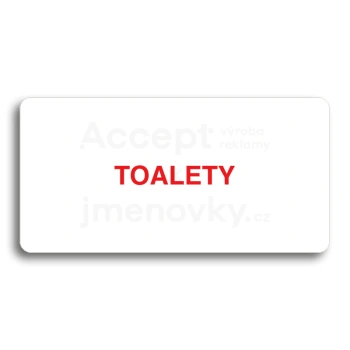 Piktogram "TOALETY" - bílá tabulka - barevný tisk bez rámečku