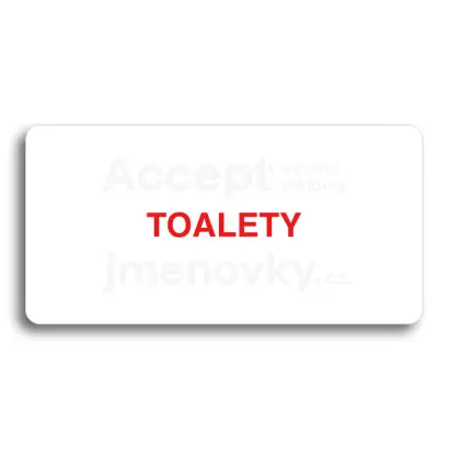 Piktogram "TOALETY" - bílá tabulka - barevný tisk bez rámečku