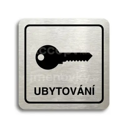 Piktogram "ubytování" - stříbrná tabulka - černý tisk
