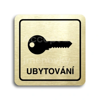Piktogram "ubytování" - zlatá tabulka - černý tisk
