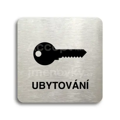 Piktogram "ubytování" - stříbrná tabulka - černý tisk bez rámečku