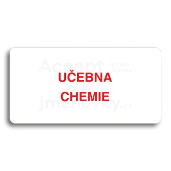 Piktogram "UČEBNA CHEMIE" - bílá tabulka - barevný tisk bez rámečku
