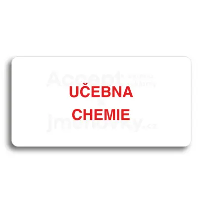 Piktogram "UČEBNA CHEMIE" - bílá tabulka - barevný tisk bez rámečku