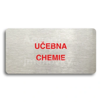 Piktogram "UČEBNA CHEMIE" - stříbrná tabulka - barevný tisk bez rámečku