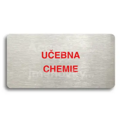 Piktogram "UČEBNA CHEMIE" - stříbrná tabulka - barevný tisk bez rámečku