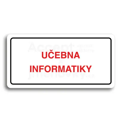 Piktogram "UČEBNA INFORMATIKY" - bílá tabulka - barevný tisk