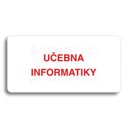 Piktogram "UČEBNA INFORMATIKY" - bílá tabulka - barevný tisk bez rámečku