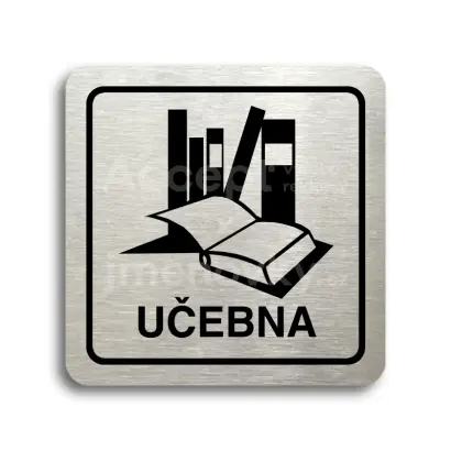 Piktogram "učebna" - stříbrná tabulka - černý tisk