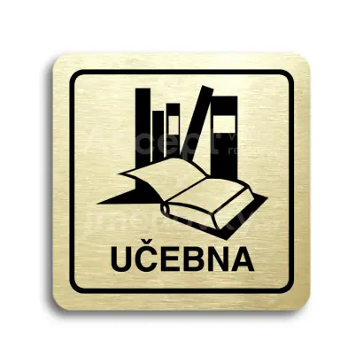 Piktogram "učebna" - zlatá tabulka - černý tisk