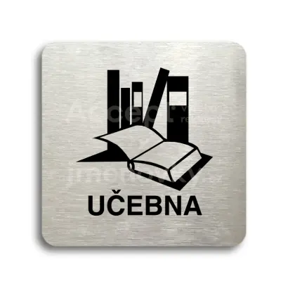 Piktogram "učebna" - stříbrná tabulka - černý tisk bez rámečku