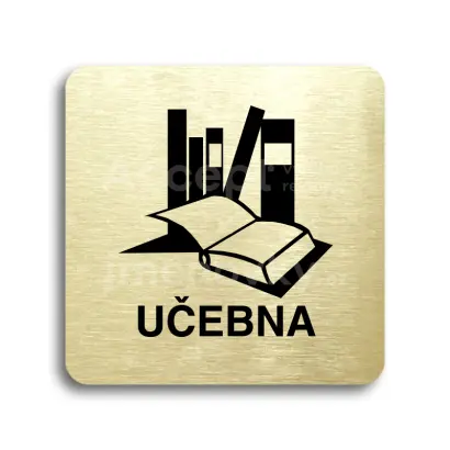 Piktogram "učebna" - zlatá tabulka - černý tisk bez rámečku