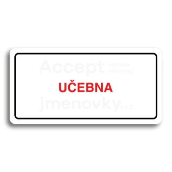 Piktogram "UČEBNA" - bílá tabulka - barevný tisk