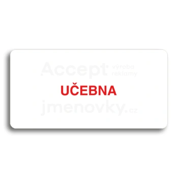 Piktogram "UČEBNA" - bílá tabulka - barevný tisk bez rámečku