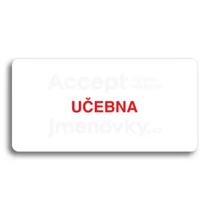 Piktogram "UČEBNA" - bílá tabulka - barevný tisk bez rámečku