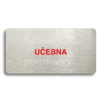 Piktogram "UČEBNA" - stříbrná tabulka - barevný tisk bez rámečku
