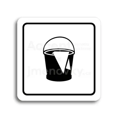 Piktogram "úklid II" - bílá tabulka - černý tisk