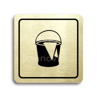 Piktogram "úklid II" - zlatá tabulka - černý tisk