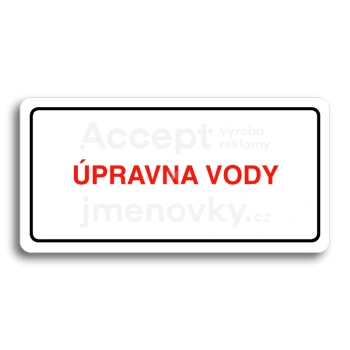 Piktogram "ÚPRAVNA VODY" - bílá tabulka - barevný tisk