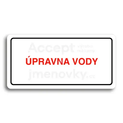 Piktogram "ÚPRAVNA VODY" - bílá tabulka - barevný tisk