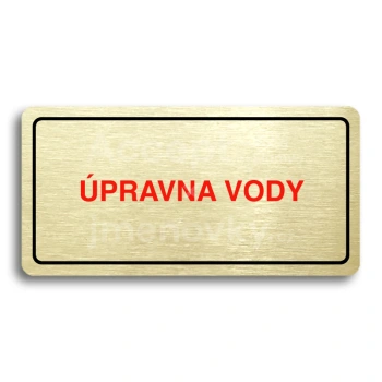 Piktogram "ÚPRAVNA VODY" - zlatá tabulka - barevný tisk