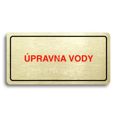 Piktogram "ÚPRAVNA VODY" - zlatá tabulka - barevný tisk