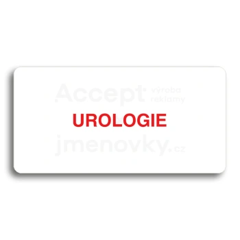 Piktogram "UROLOGIE" - bílá tabulka - barevný tisk bez rámečku