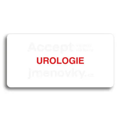 Piktogram "UROLOGIE" - bílá tabulka - barevný tisk bez rámečku