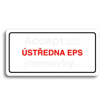 Piktogram "ÚSTŘEDNA EPS" - bílá tabulka - barevný tisk