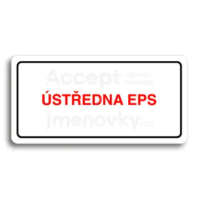 Piktogram "ÚSTŘEDNA EPS" - bílá tabulka - barevný tisk