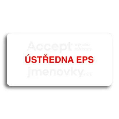 Piktogram "ÚSTŘEDNA EPS" - bílá tabulka - barevný tisk bez rámečku