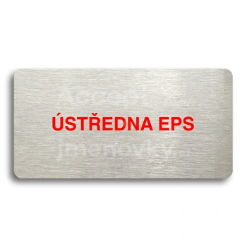 Piktogram "ÚSTŘEDNA EPS" - stříbrná tabulka - barevný tisk bez rámečku