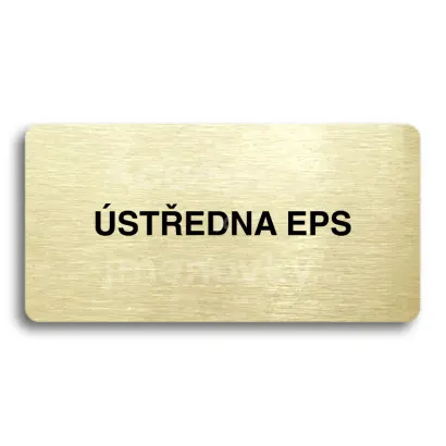 Piktogram "ÚSTŘEDNA EPS" - zlatá tabulka - černý tisk bez rámečku