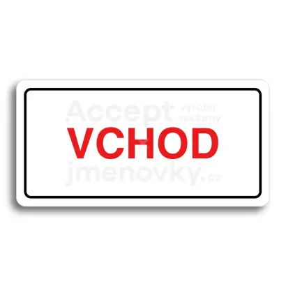 Piktogram "VCHOD" - bílá tabulka - barevný tisk