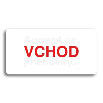 Piktogram "VCHOD" - bílá tabulka - barevný tisk bez rámečku