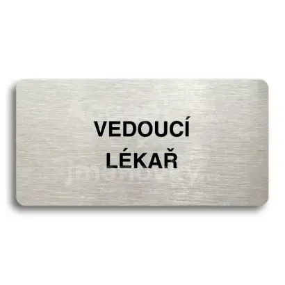 Piktogram "VEDOUCÍ LÉKAŘ" - stříbrná tabulka - černý tisk bez rámečku