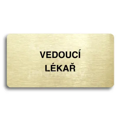 Piktogram "VEDOUCÍ LÉKAŘ" - zlatá tabulka - černý tisk bez rámečku