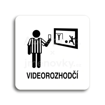 Piktogram "videorozhodčí II" - bílá tabulka - černý tisk bez rámečku