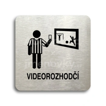Piktogram "videorozhodčí II" - stříbrná tabulka - černý tisk bez rámečku