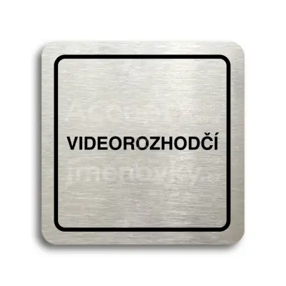 Piktogram "videorozhodčí" - stříbrná tabulka - černý tisk