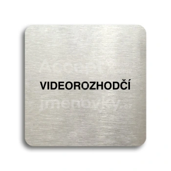 Piktogram "videorozhodčí" - stříbrná tabulka - černý tisk bez rámečku