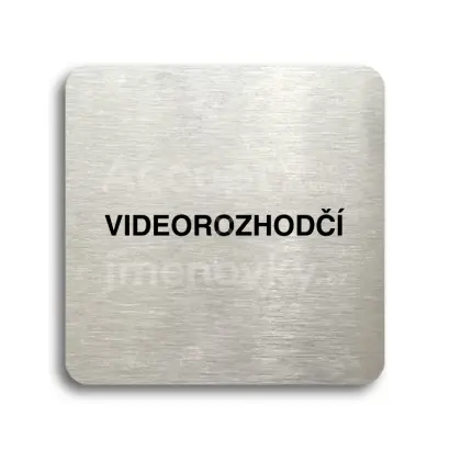 Piktogram "videorozhodčí" - stříbrná tabulka - černý tisk bez rámečku
