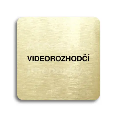 Piktogram "videorozhodčí" - zlatá tabulka - černý tisk bez rámečku
