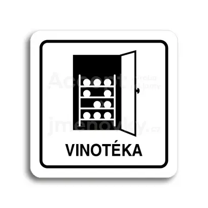 Piktogram "vinotéka" - bílá tabulka - černý tisk