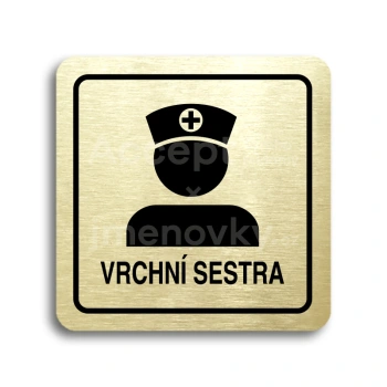 Piktogram "vrchní sestra II" - zlatá tabulka - černý tisk
