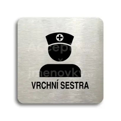Piktogram "vrchní sestra II" - stříbrná tabulka - černý tisk bez rámečku
