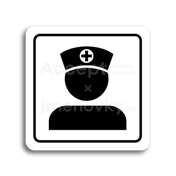 Piktogram "vrchní sestra III" - bílá tabulka - černý tisk