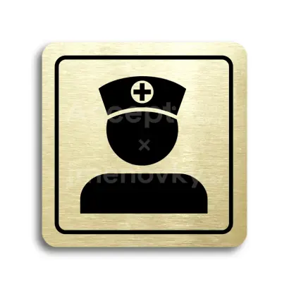 Piktogram "vrchní sestra III" - zlatá tabulka - černý tisk