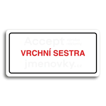 Piktogram "VRCHNÍ SESTRA" - bílá tabulka - barevný tisk